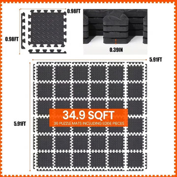 12x12" 퍼즐 매트 - 36장