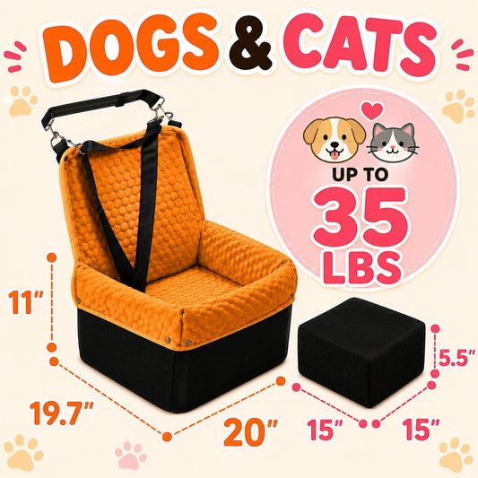 Memory Foam Dog Car Booster Seat