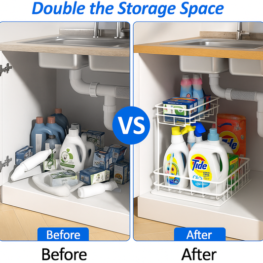 (신품) Undersink 캐비넷 정리 렉 2개 세트