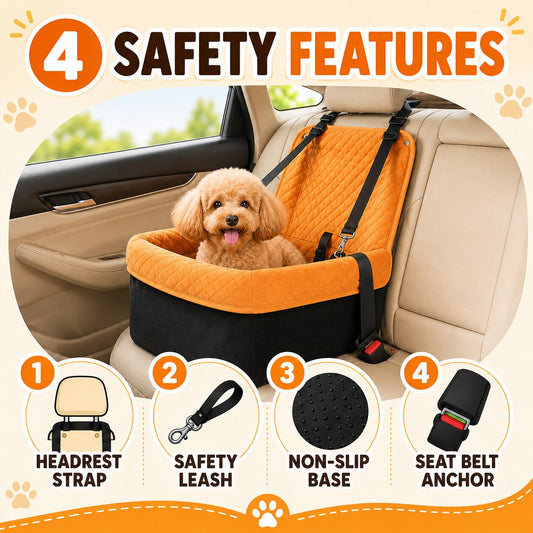 Memory Foam Dog Car Booster Seat