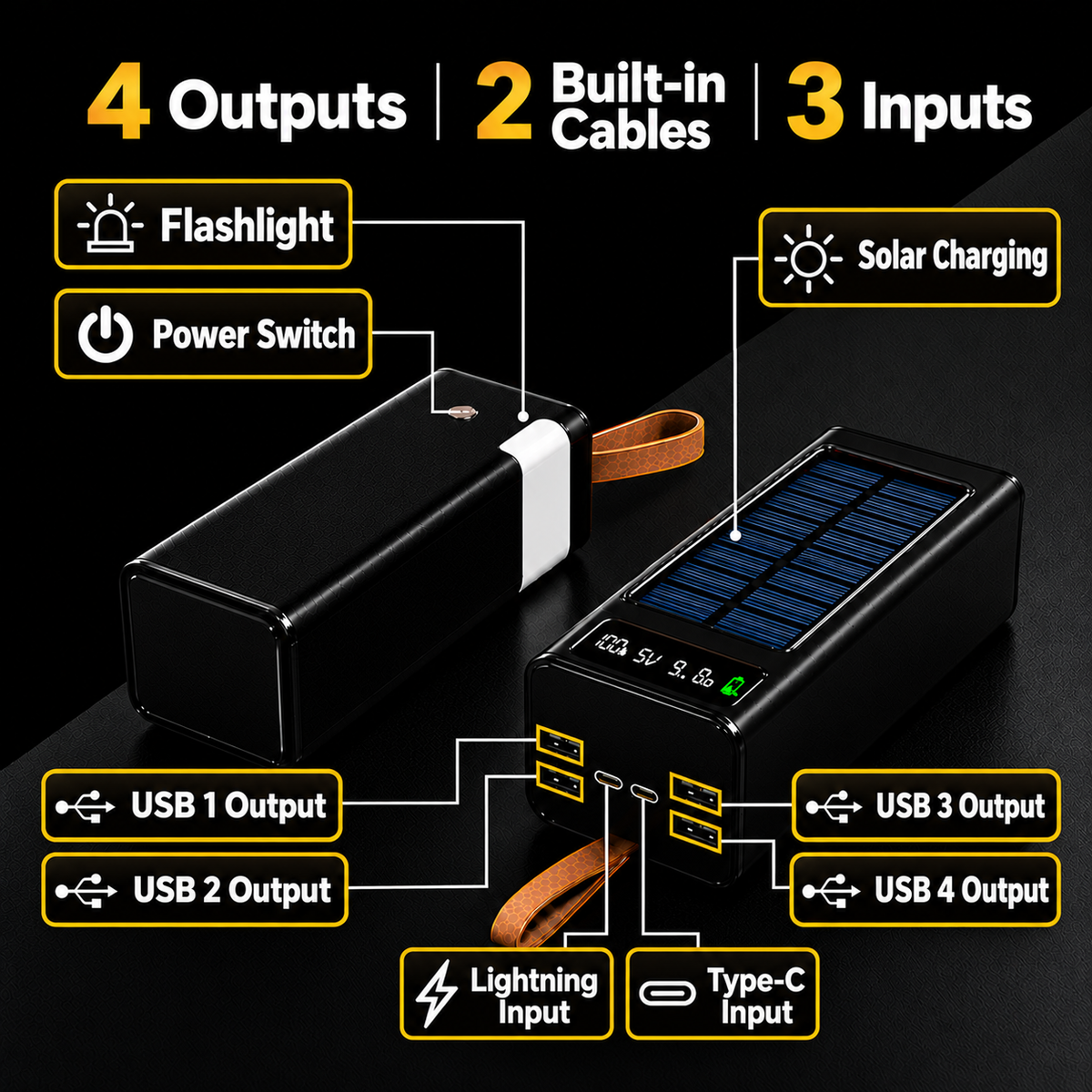 💥 실측 20000 mAh - 태양광 파워뱅크