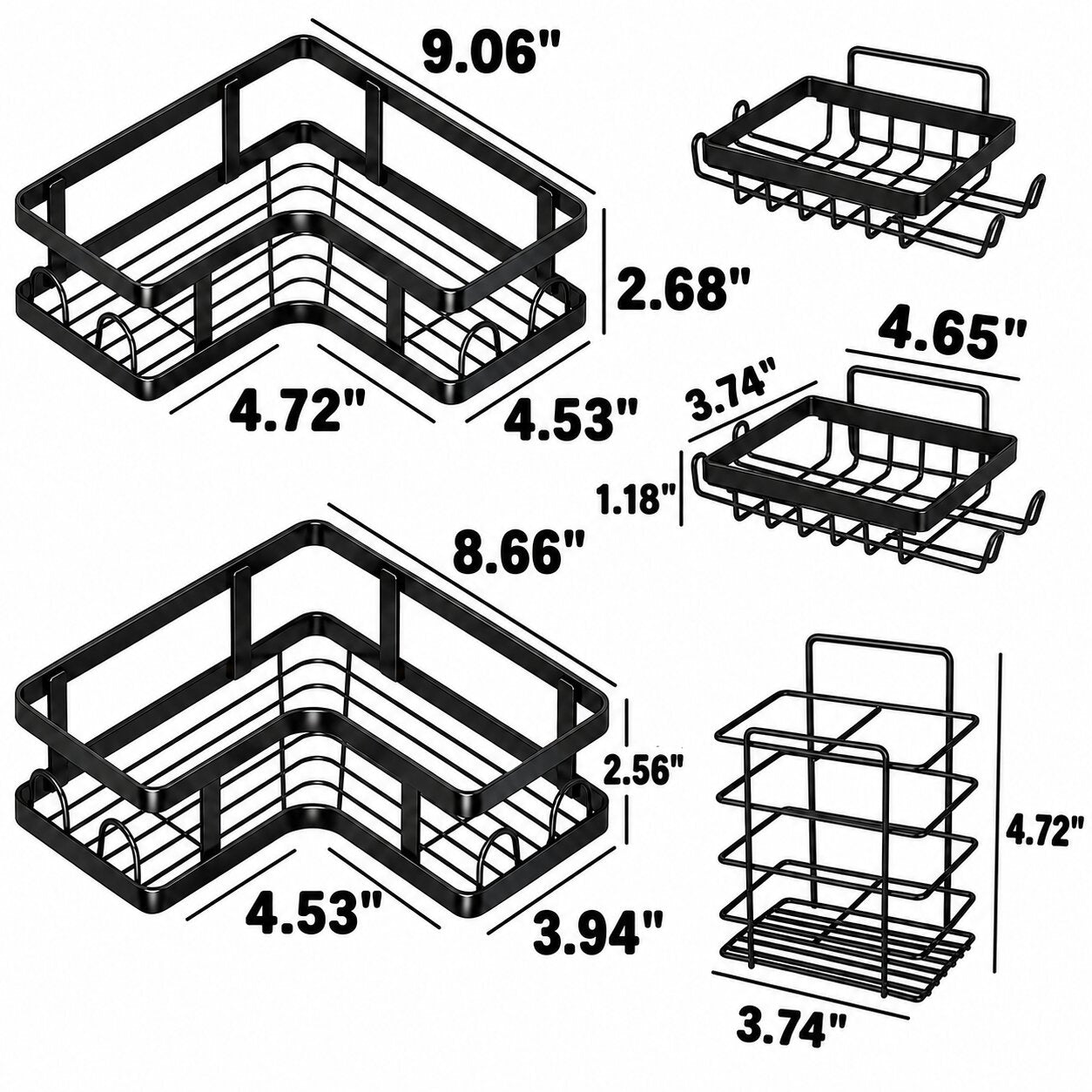 Corner Shower Caddy - Set of 5