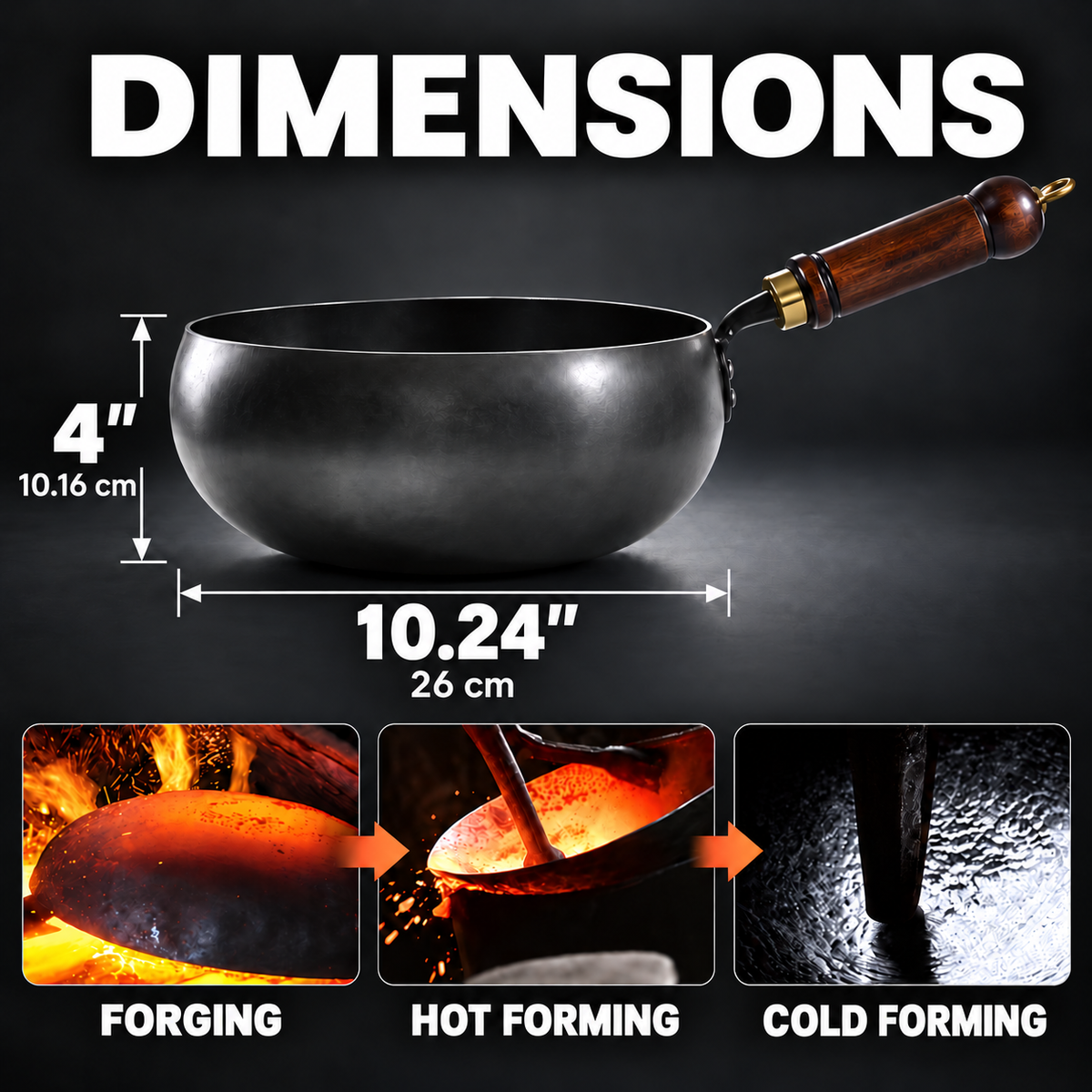 Fried Rice Wok - Cast Iron 9.5" (See Description)