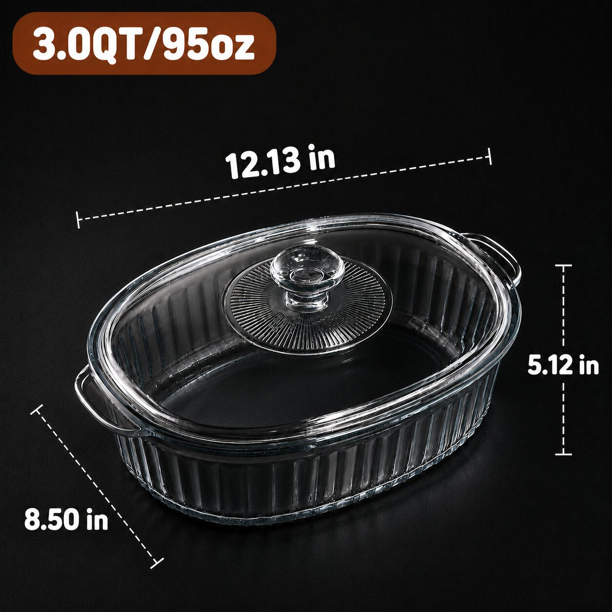 Glass Casserole Dish - 3QT
