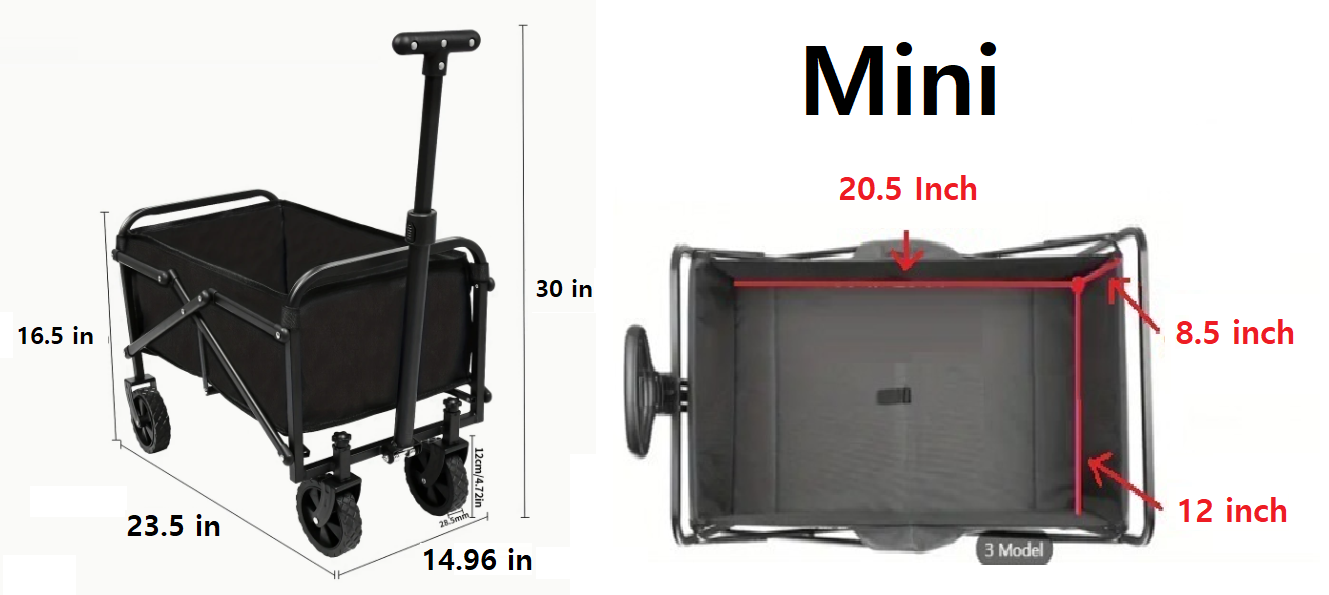 (신품) 장보고 집 도착후 차에서 물건 내릴때 쓰는 카트 Mini/small/Large