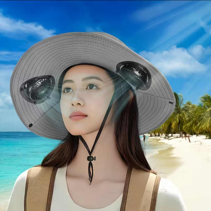 (신품) 밭일/등산용 선풍기 모자 (Free 사이즈)