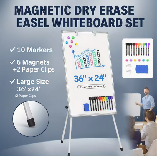 (신품) 36x24" 삼각대 화이트 보드 Set
