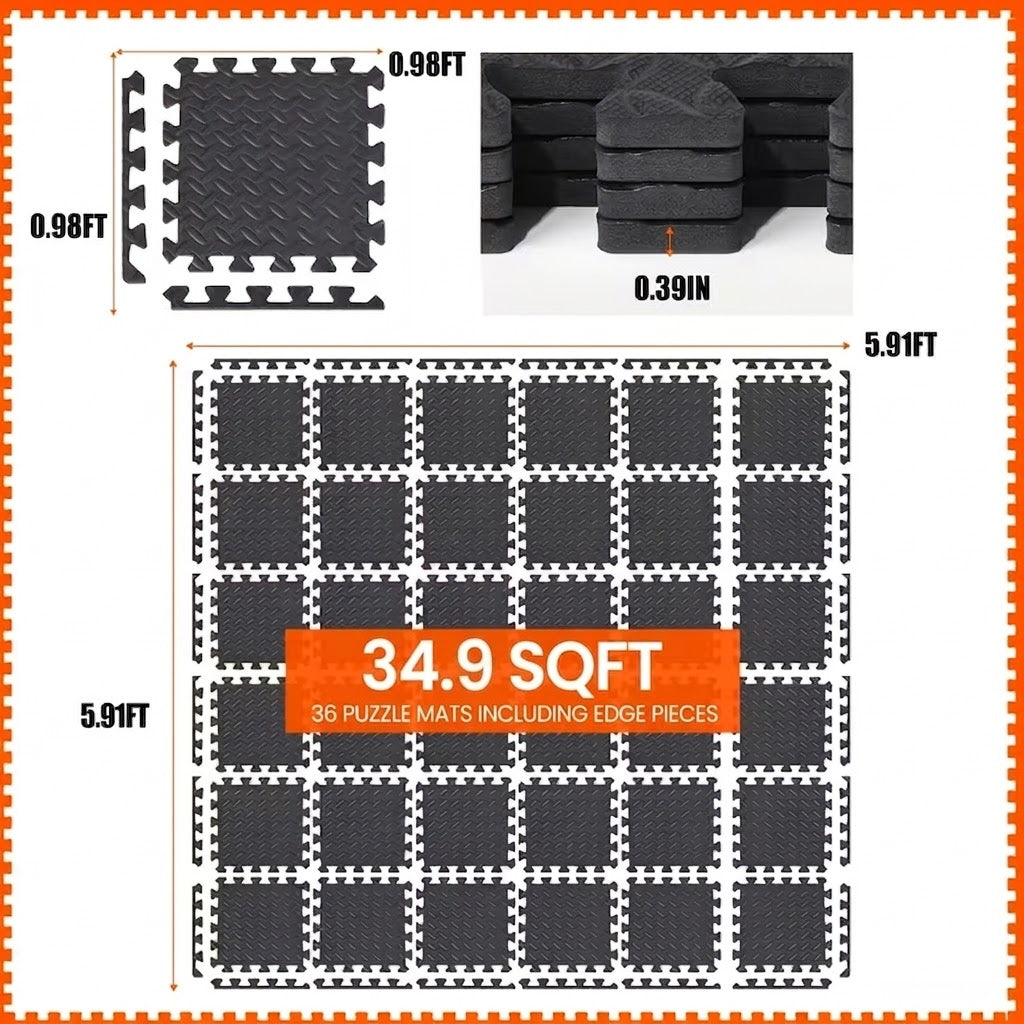 12x12" 퍼즐 매트 - 36장