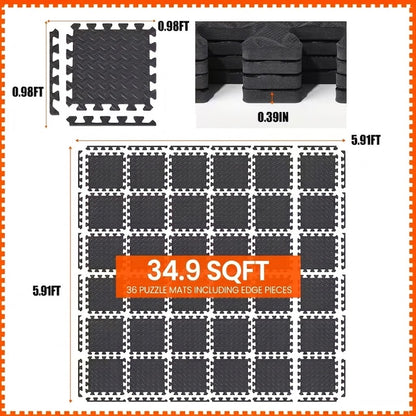12x12" 퍼즐 매트 - 36장