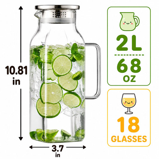 글래스 피처 - 68oz / 2L