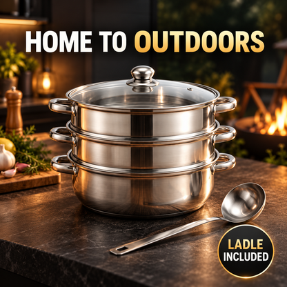 3-Tier Stainless Steel Steamer Pot
