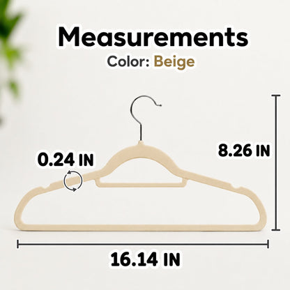 16" Slim Velvet Hangers for Women - 10 Pack