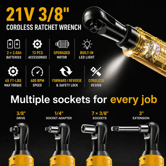 라쳇렌치 3/8 45Ft-lbs 21v 2Ah x2