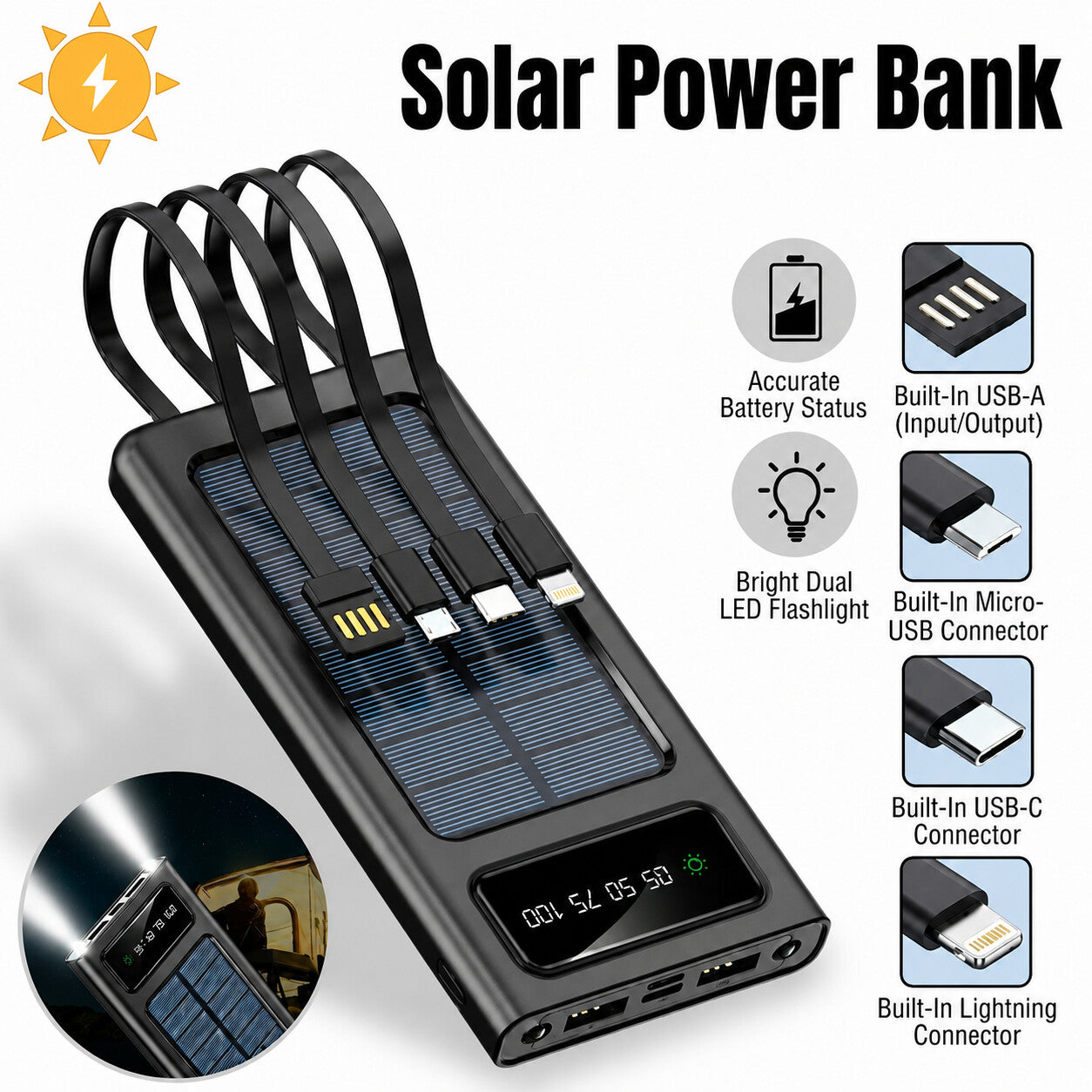 태양광 파워뱅크 - 7000mAh