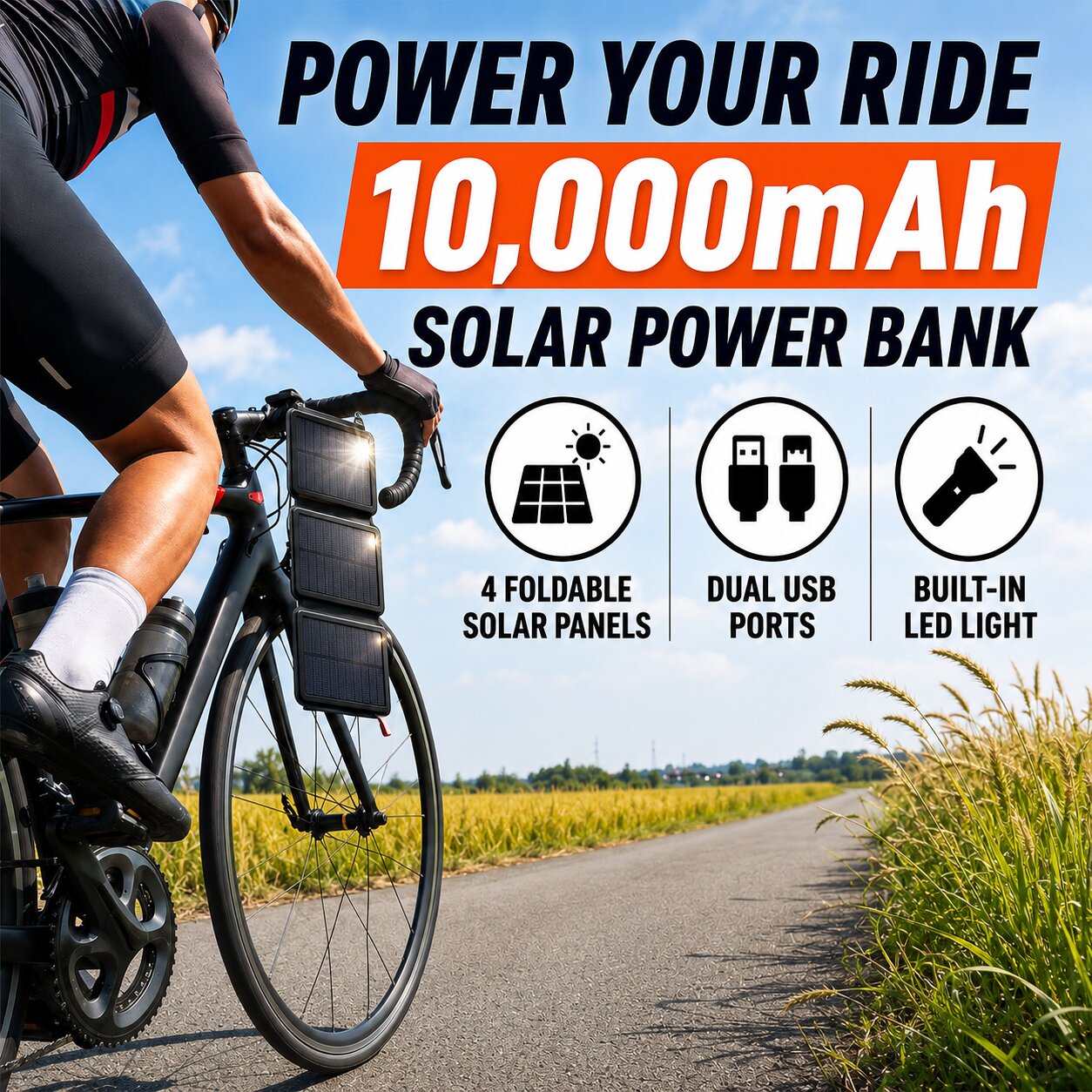 Solar Power Bank - 10000mAh
