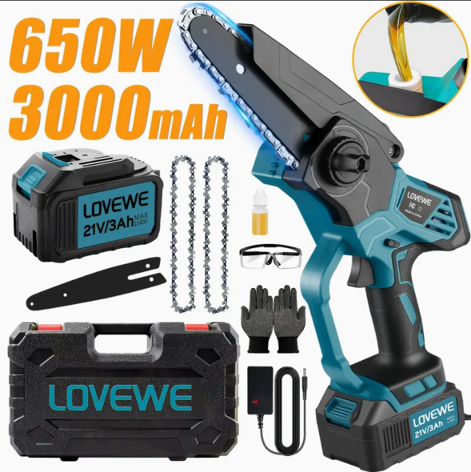 (신품) 6인치 미니 전기톱 650W 23 FT/S 21V 3Ah