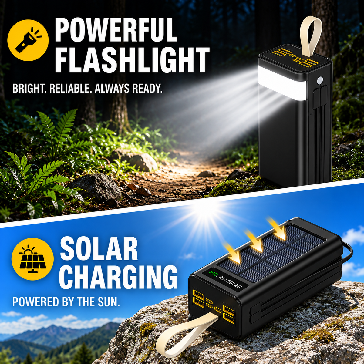 💥 실측 20000 mAh  - 태양광 파워뱅크