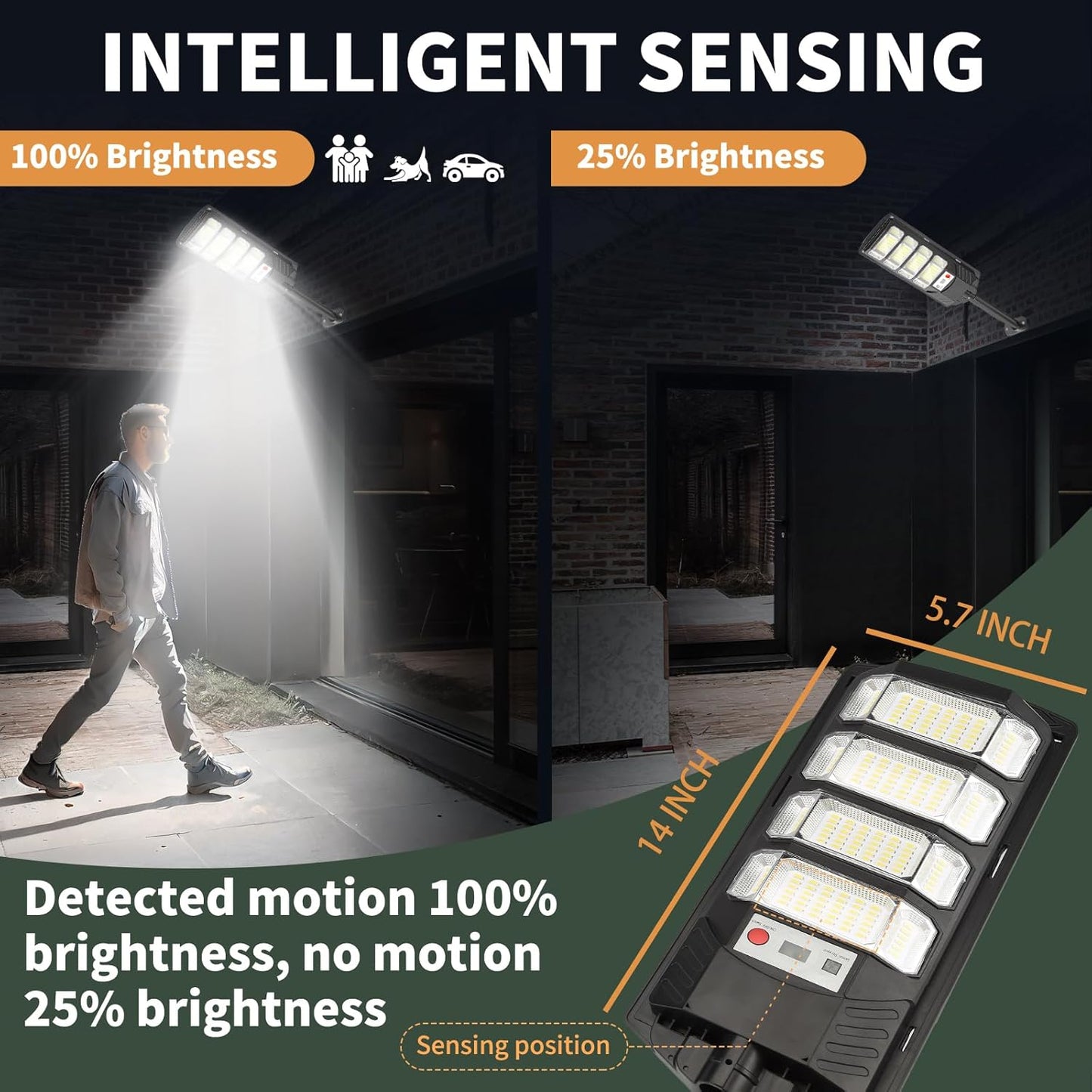 태양광 자동충전 센서등 Floodlight - 1개