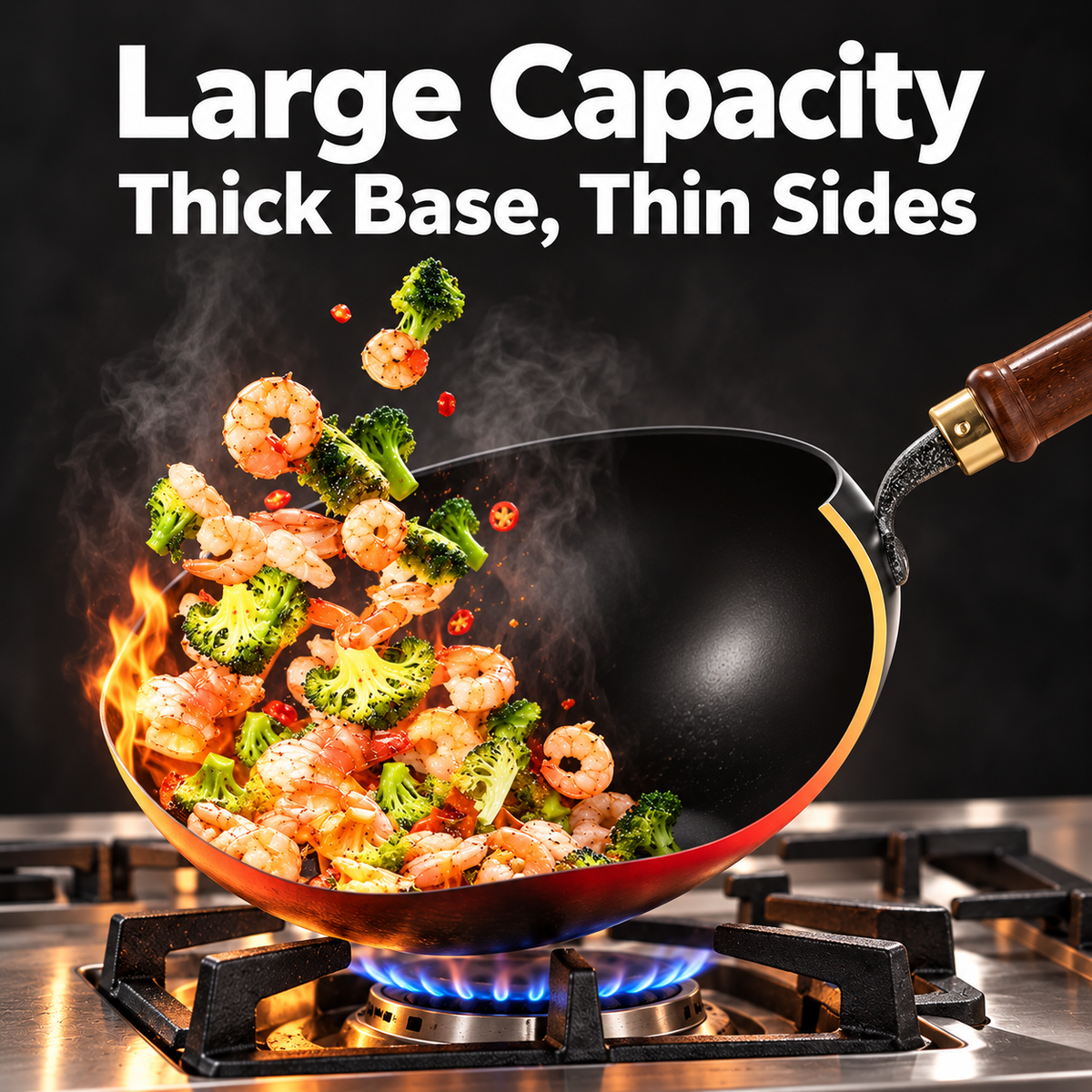 Fried Rice Wok - Cast Iron 9.5" (See Description)