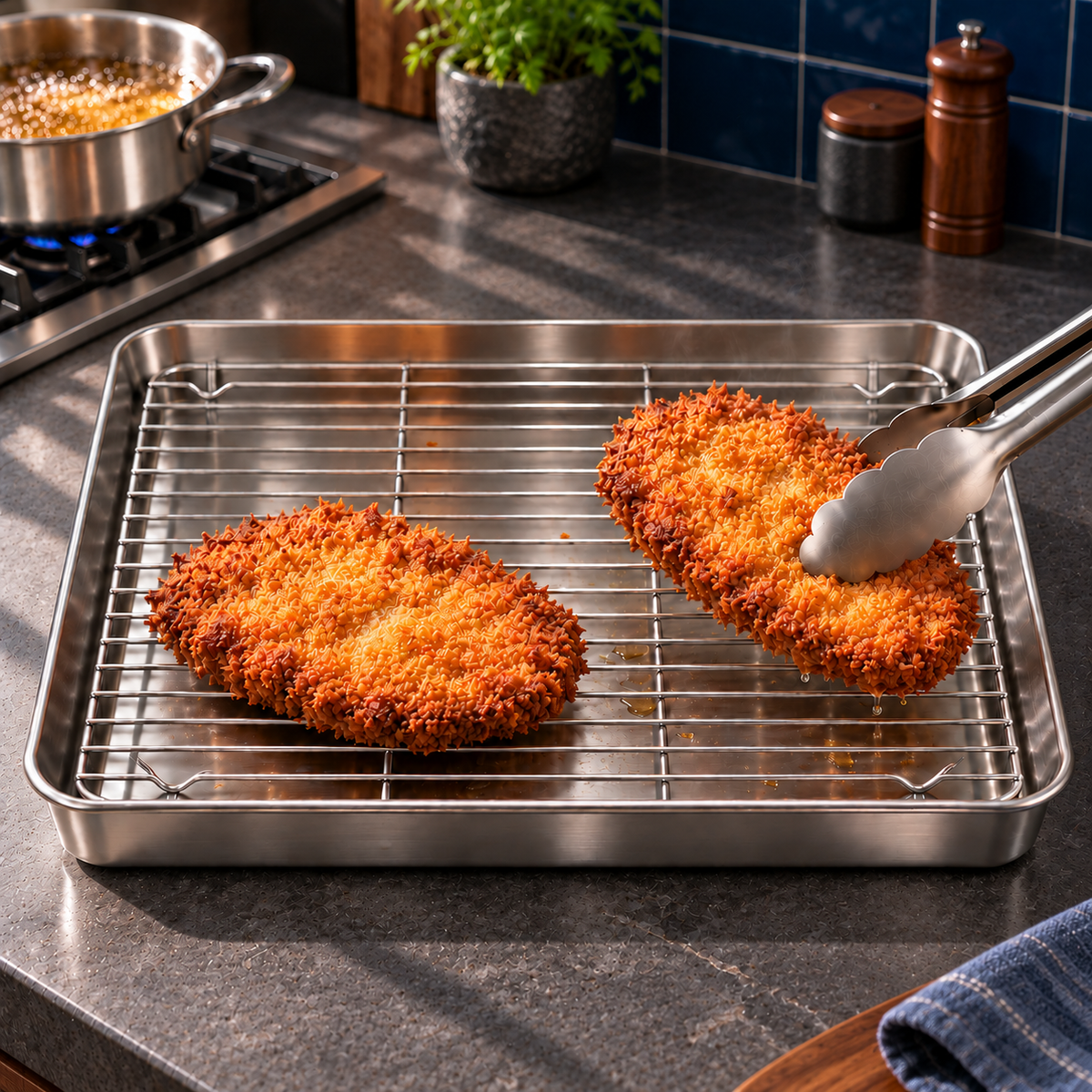 Deep Frying Rack with Tray