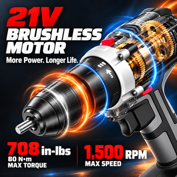 21V 무선 드릴 208 in-lbs, 2.0 Ah x 2