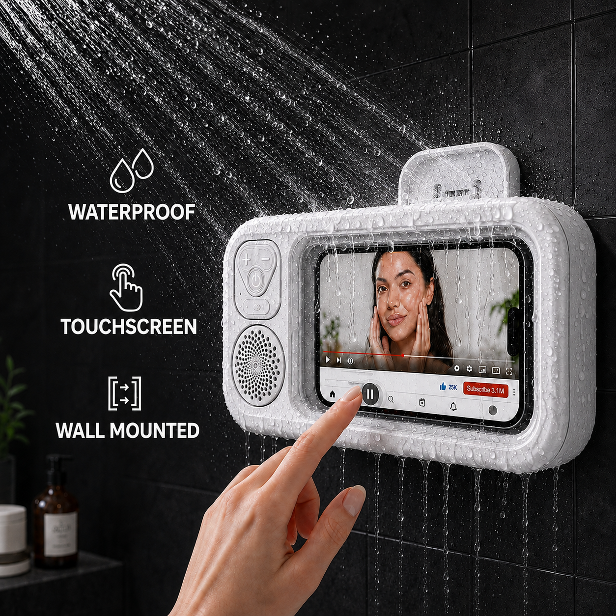 Shower Phone Holder with Speaker