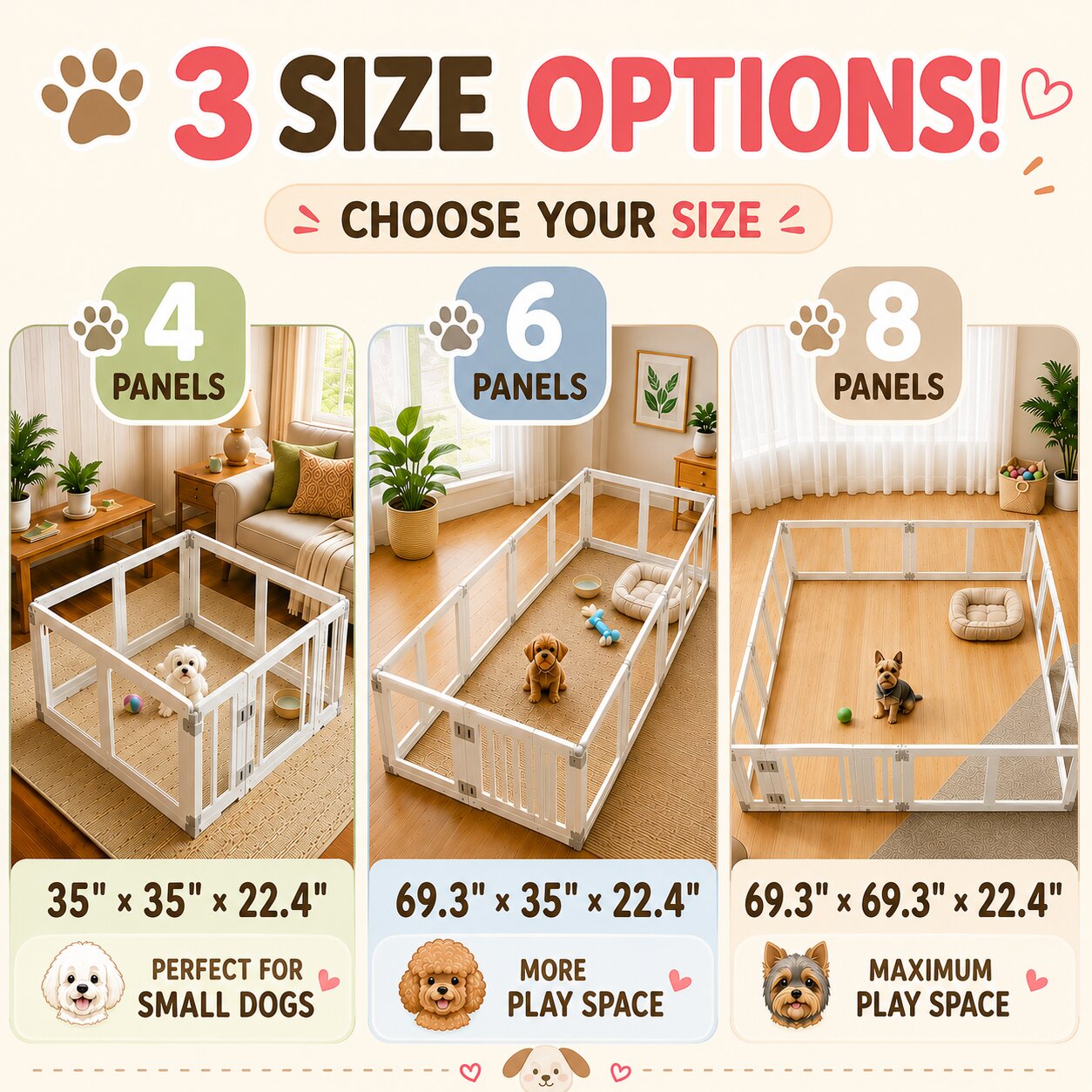 Modular Dog Playpen - 4 Panel (Small)