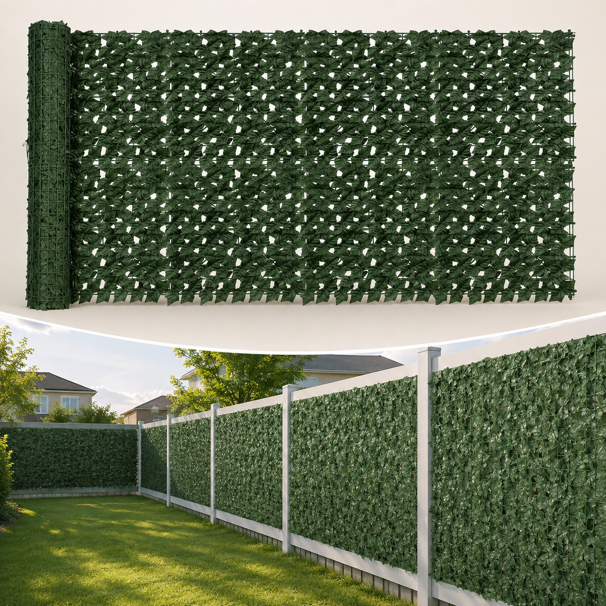 Artificial Ivy Privacy Fence Screen - 116" x 37.4" (See Description)
