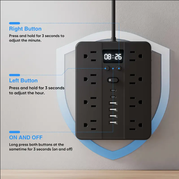 시계 파워 스트립 5FT 16구