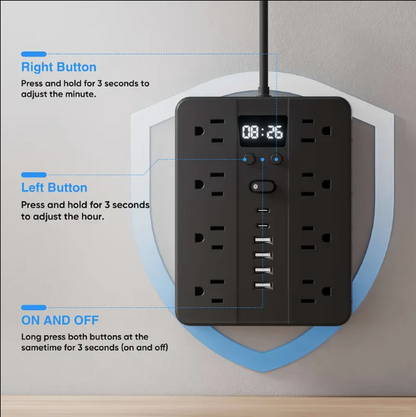 시계 파워 스트립 5FT 16구