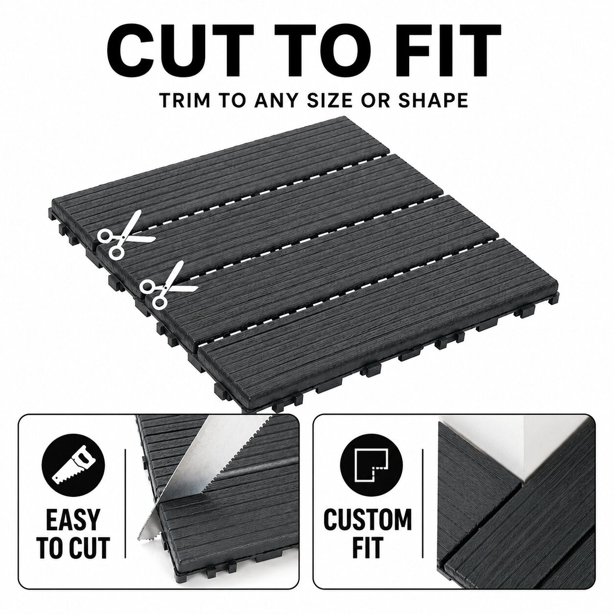 Interlocking Plastic Deck Tiles - 10 Pack