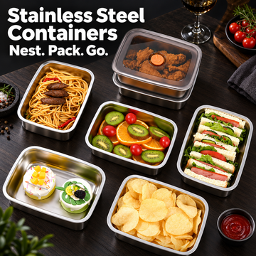 스테인리스 밀폐 용기 6개 세트 - 30 oz / 40 oz (본문 확인)