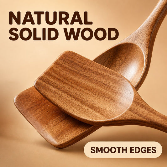 Teak Wood Utensils - Set of 10 (See Description)