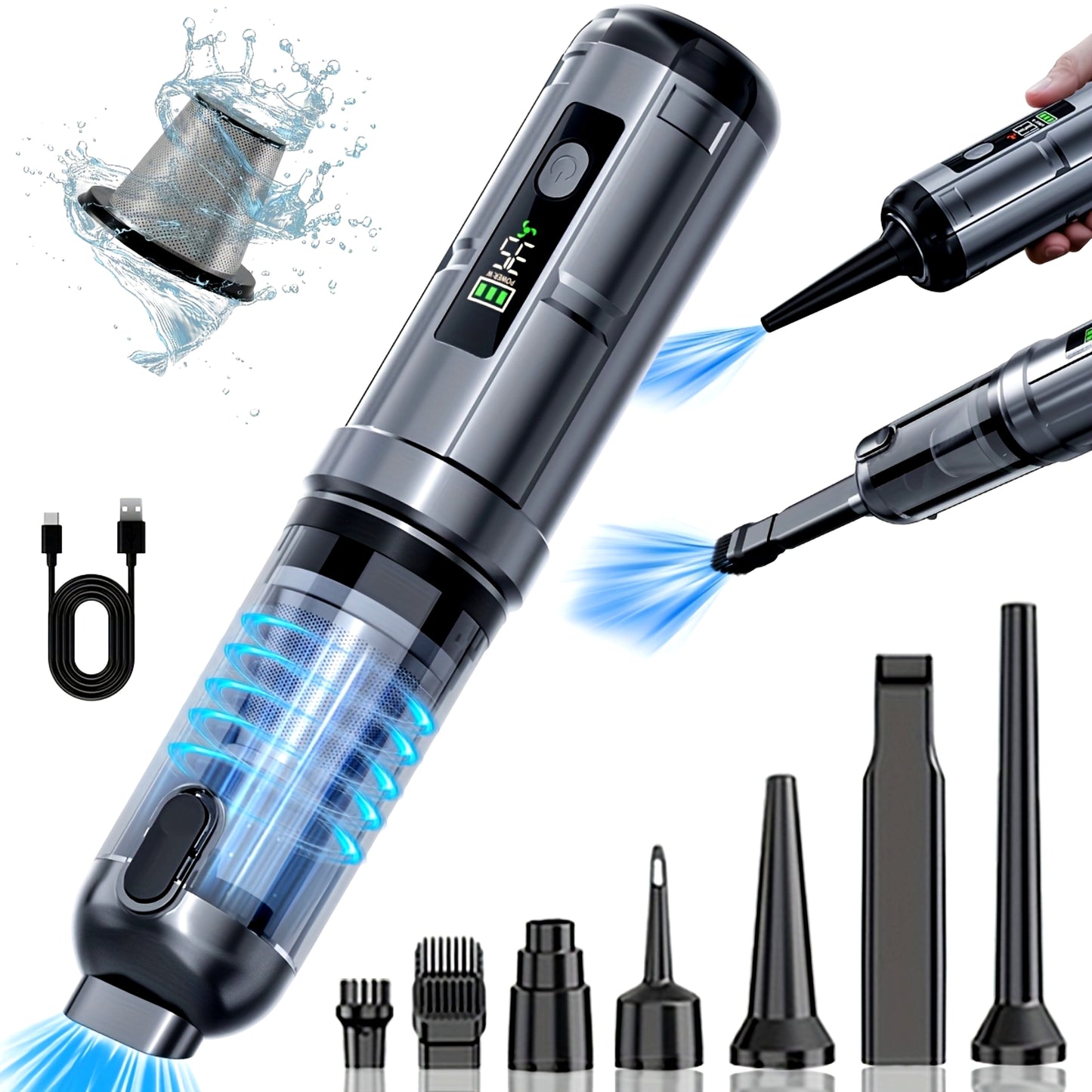 차량/책상 USB 무선 청소기