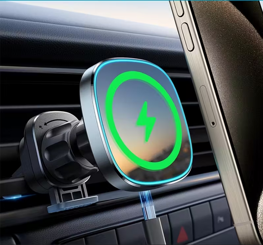 (신품) LED 차량용 폰 무선충전 거치대 - 에어컨 벤트 거치용