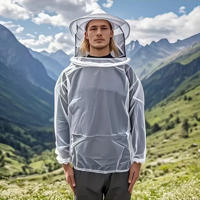 벌레 물림 / 벌 쏘임 방지 모자 + 윗도리