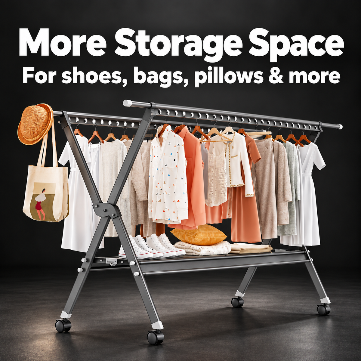 Foldable Clothes Drying Rack 53 - 93"