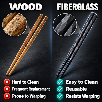Fiberglass Alloy Chopsticks Set - Reusable (No Box)