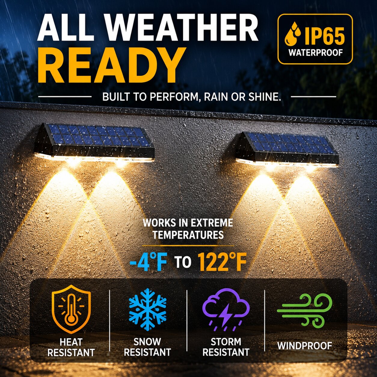 Solar Fence / Garden Lights - 2 Pack