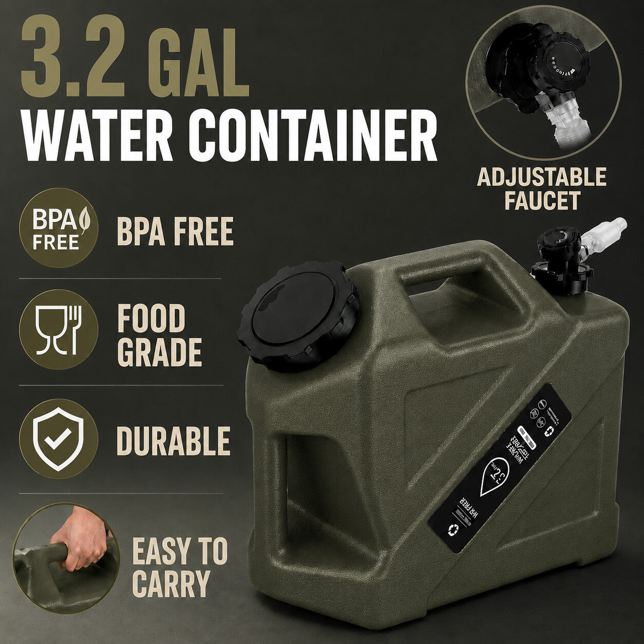캠핑 물통 - 3.2 Gallon