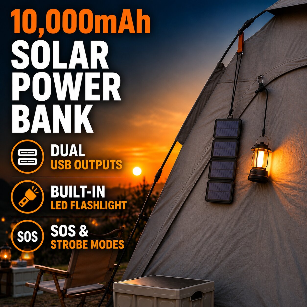 Solar Power Bank - 10000mAh
