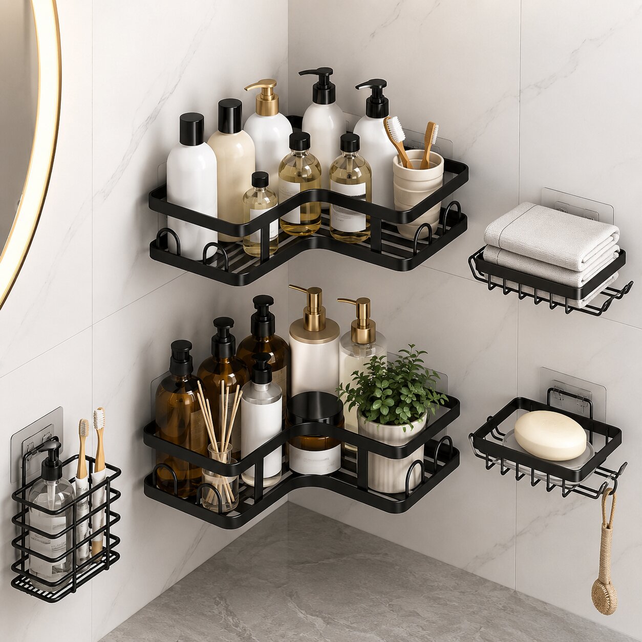 Corner Shower Caddy - Set of 5