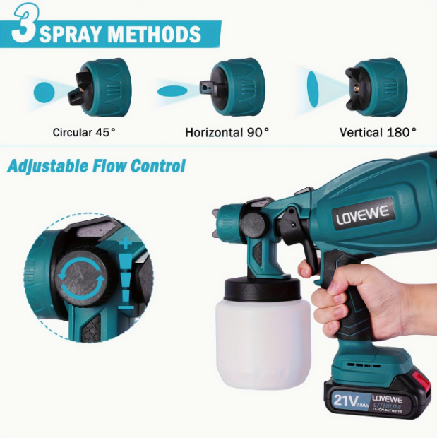 (신품) HVLP 21V 무선 페인트 스프레이