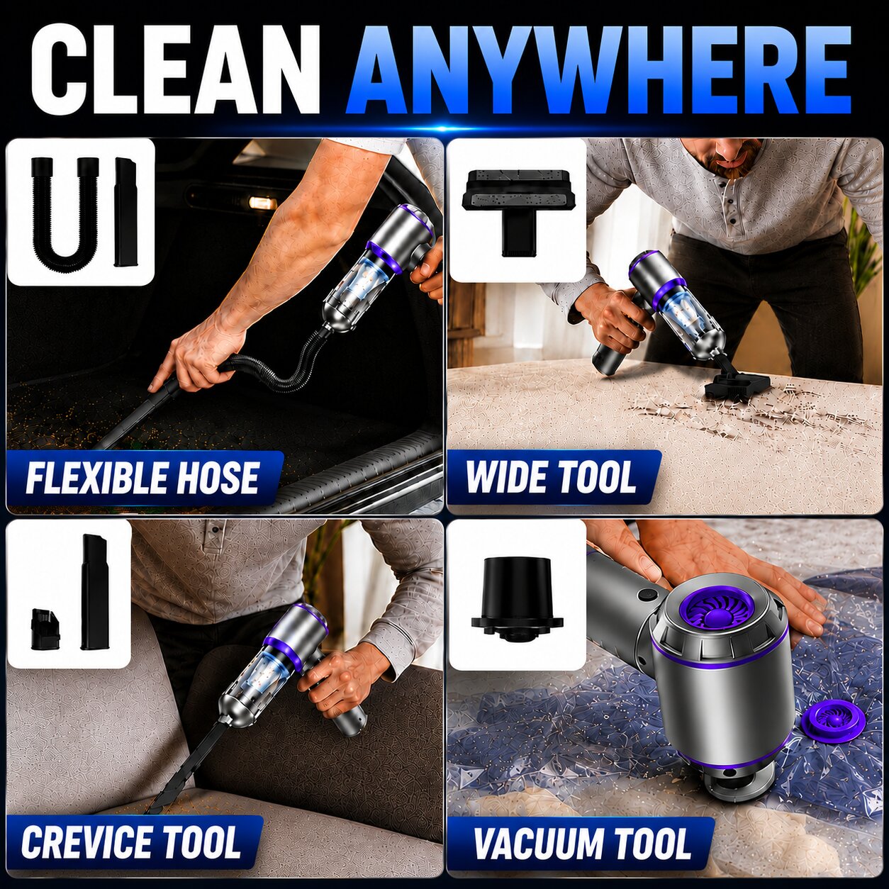 Cordless Car Vacuum with Air Duster