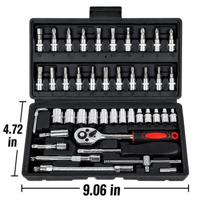 Socket Ratchet Wrench with Screwdriver Bits