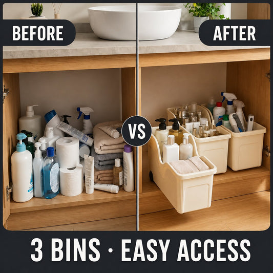 Rolling Pull-Out Storage Bin - Large (1-Pack)