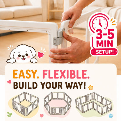 Modular Dog Playpen - 8 Panel (69.3 x 69.3 x 22.4")
