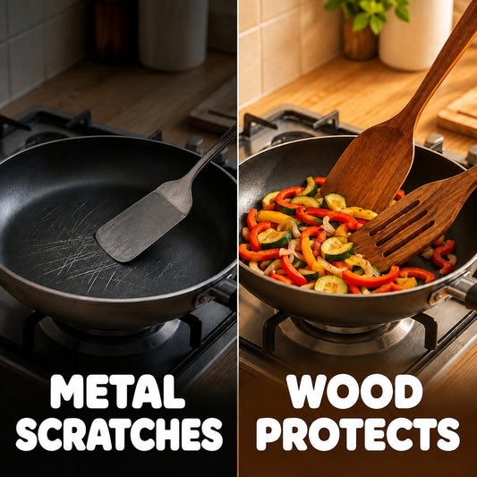 Teak Wood Utensils - Set of 10 (See Description)