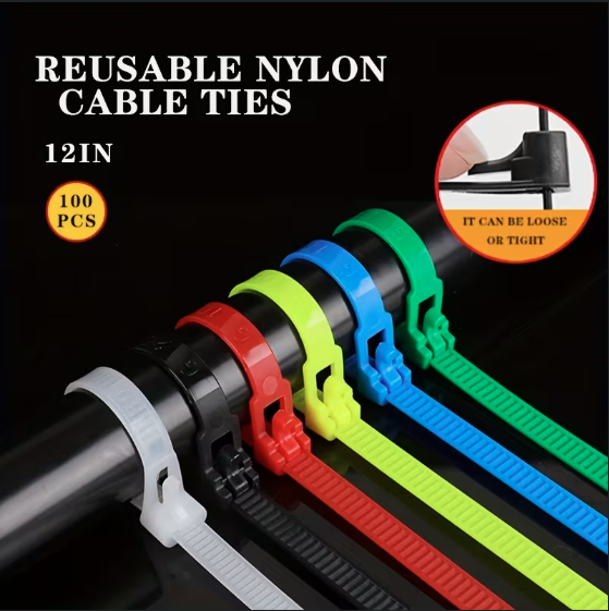 재사용가능 케이블 타이 12인치 - 100개