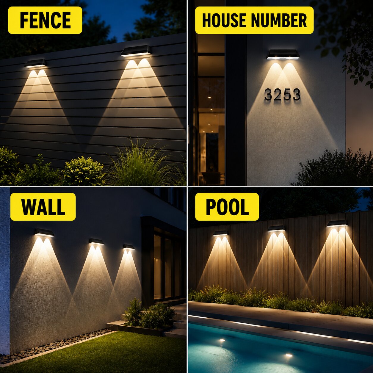 Solar Fence / Garden Lights - 2 Pack